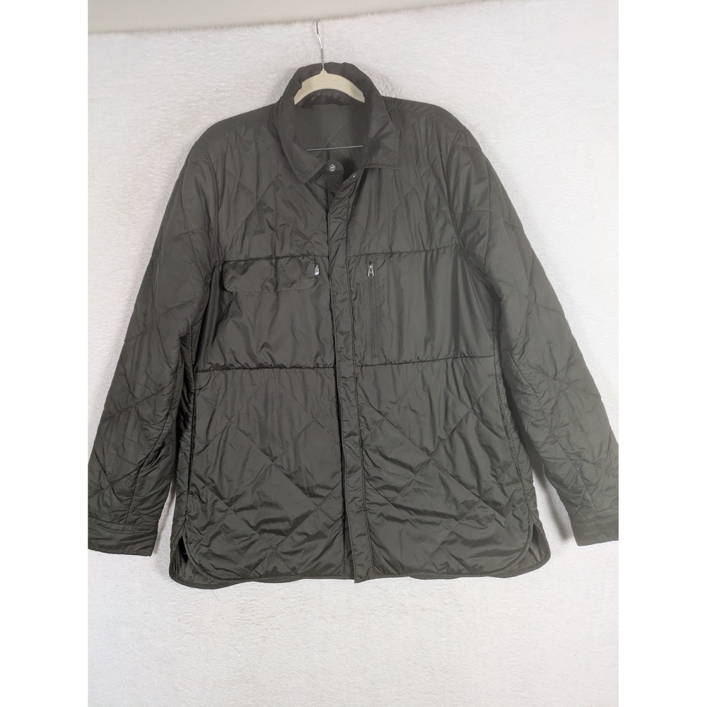 The North Face Quilted Jacket Women's XL Dark Forest Green Diamond Snap Front